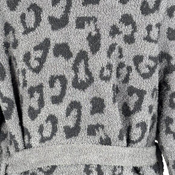 Barefoot Dreams CozyChic® Leopard Print Robe | Charcoal Gray | Size Large - Picture 5 of 11